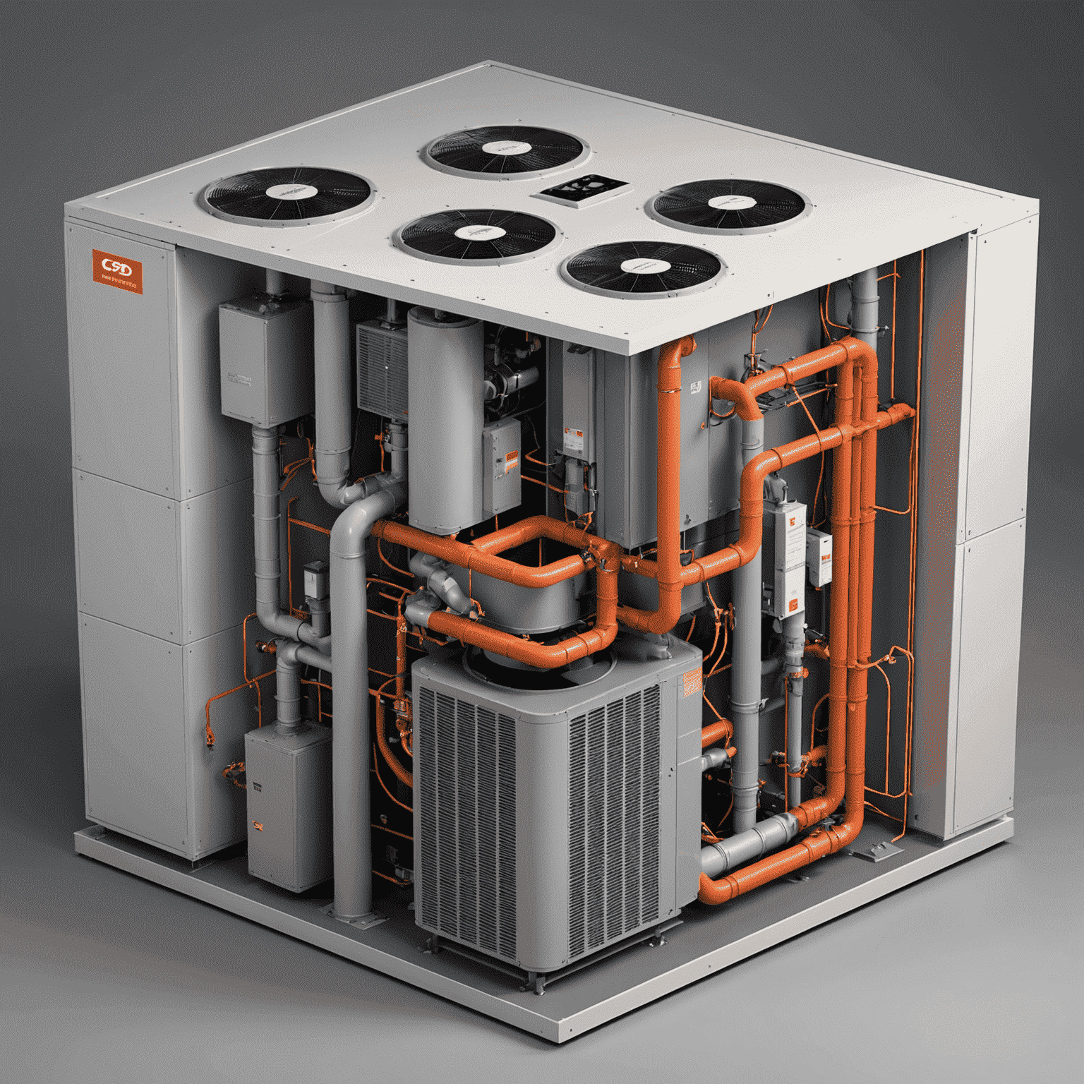 Diagram of an energy-efficient HVAC system with heat recovery ventilation, suitable for Canadian climates